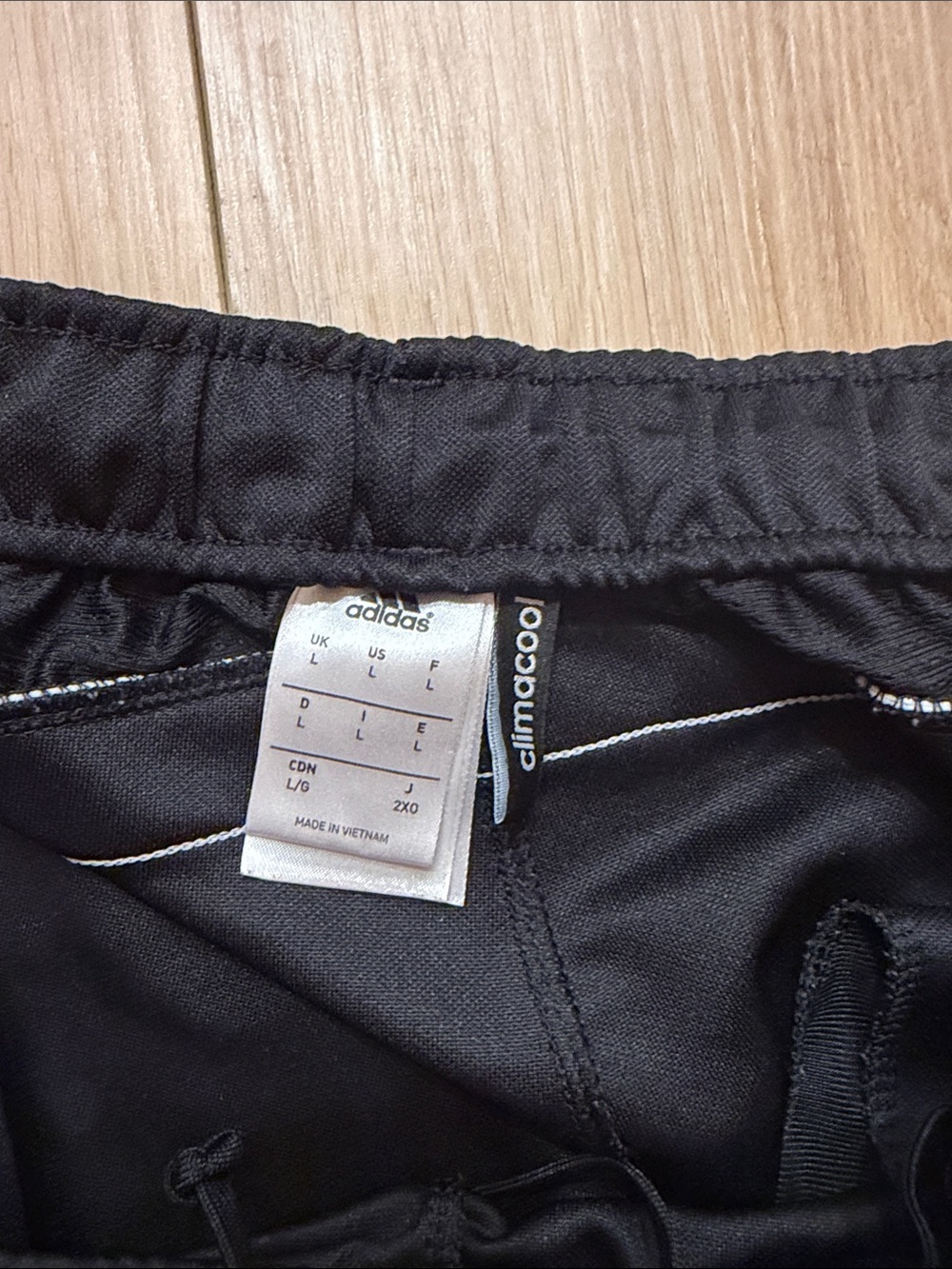 ClimaCool Adidas Black Track Pants with White Stripes - Picture 3 of 4